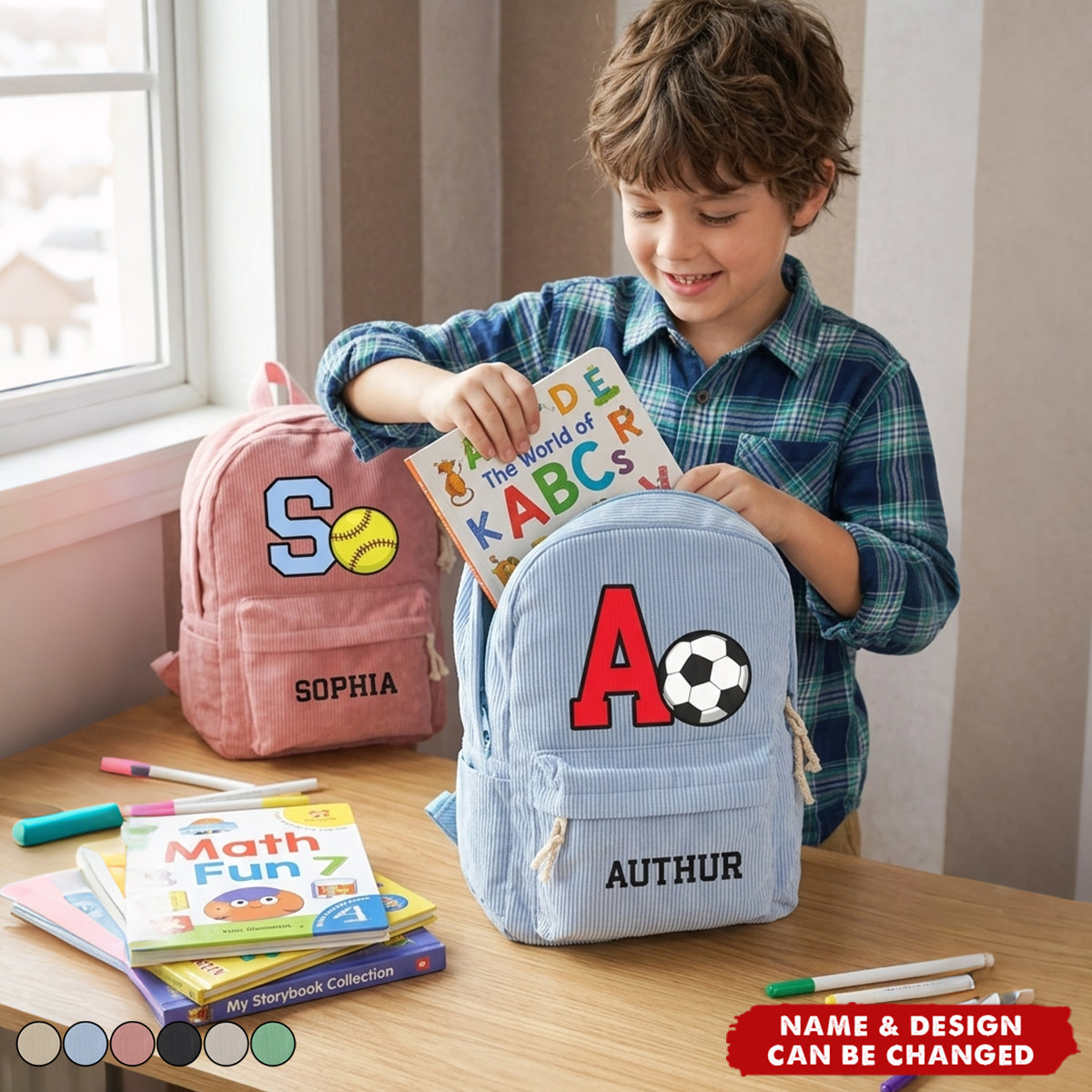 Custom Name, Sports For Back To School For Kids - Personalized Backpack