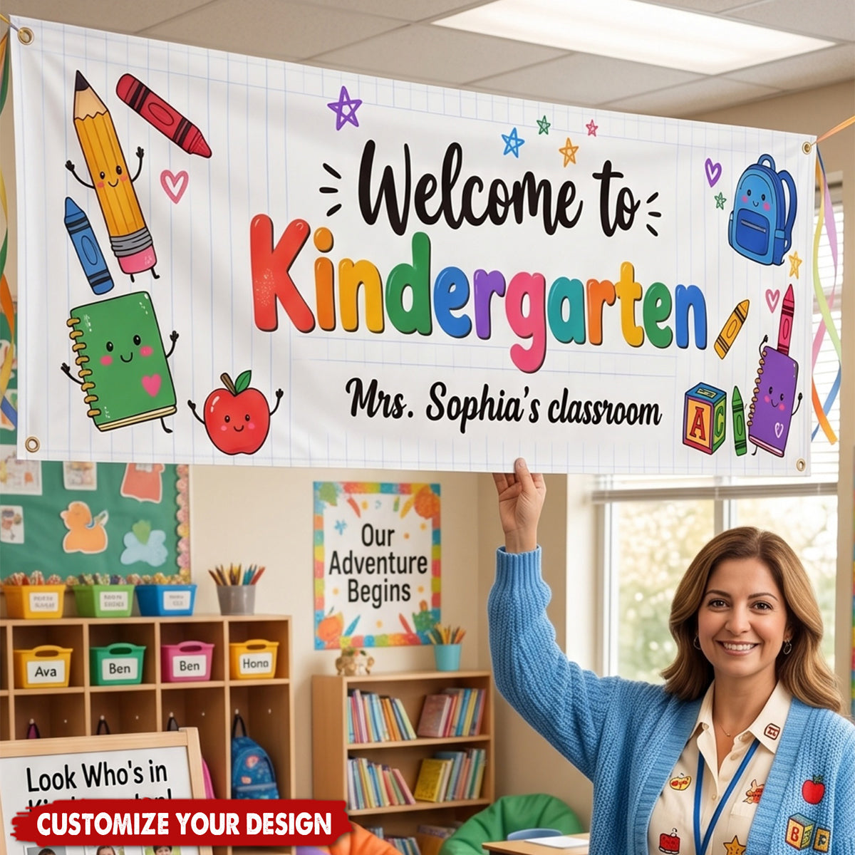 Welcome Class First Day Of School - Personalized Banner