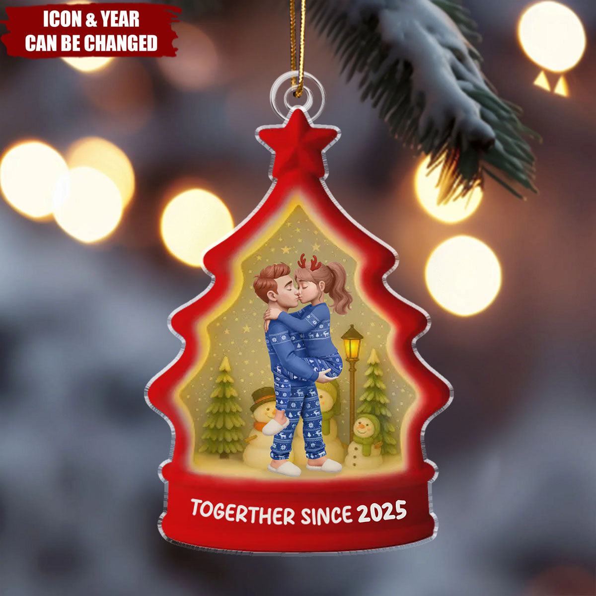 Custom Acrylic Ornament - Anniversary Christmas Wedding Gifts For Husband And Wife, Him And Her - Love At Every Season