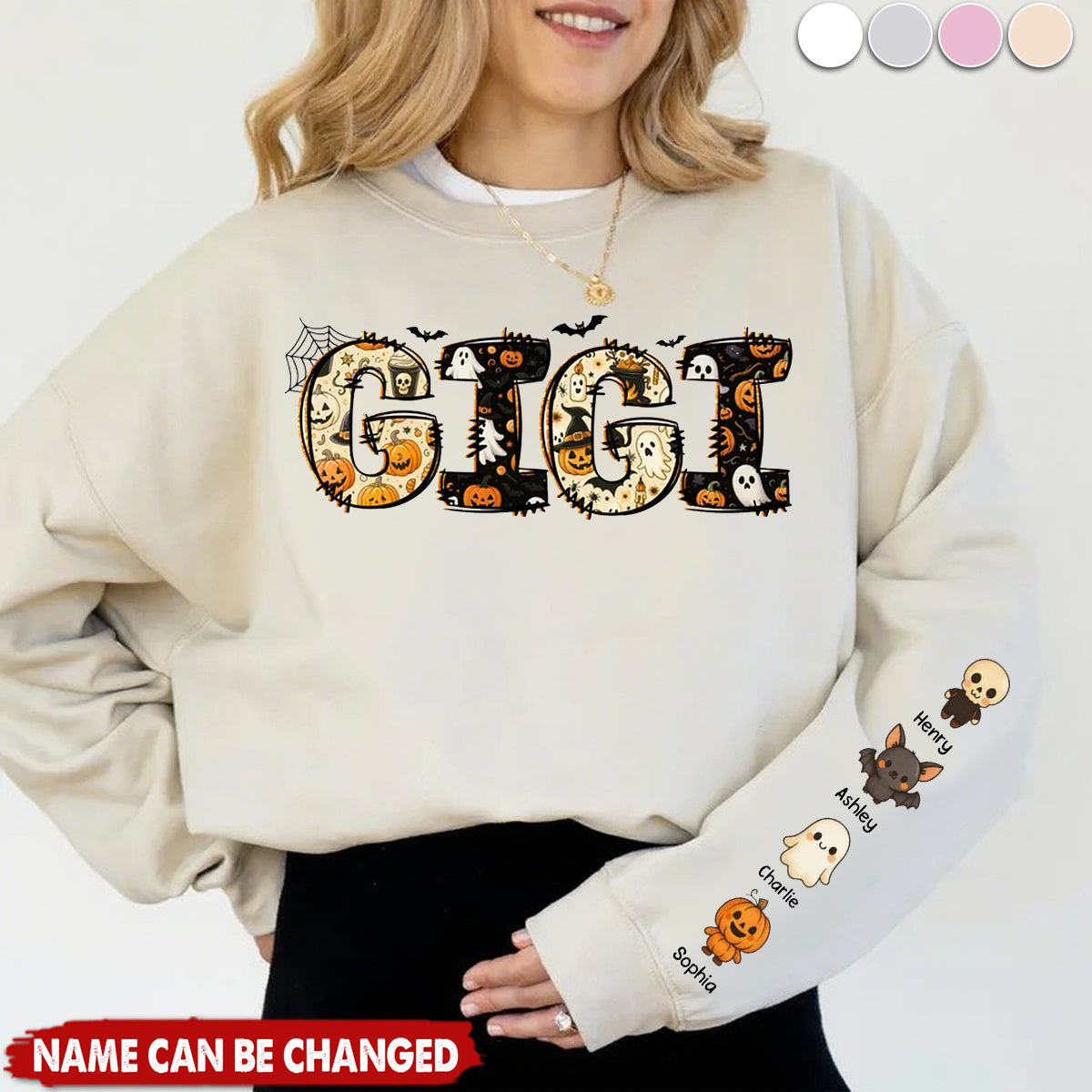 Personalized Halloween Mama Grandma Sweatshirt, Spooky Gift for Mom Grandma
