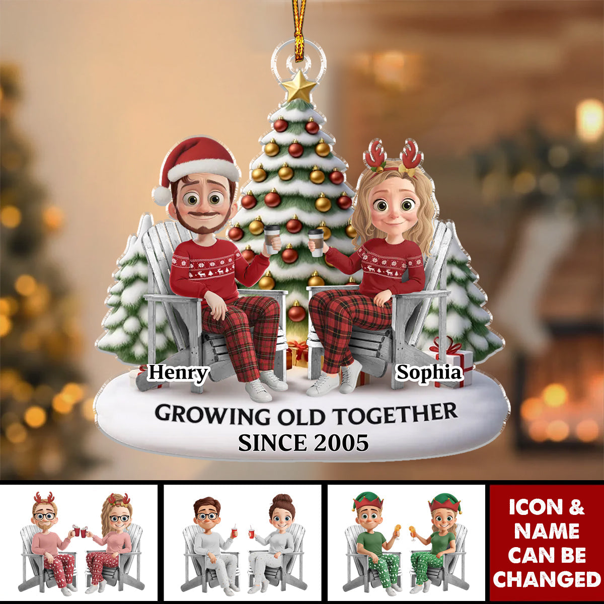 Custom Acrylic Ornament - Personalized Anniversary Christmas Wedding Gifts For Husband And Wife, Him And Her - Forever My Christmas Date