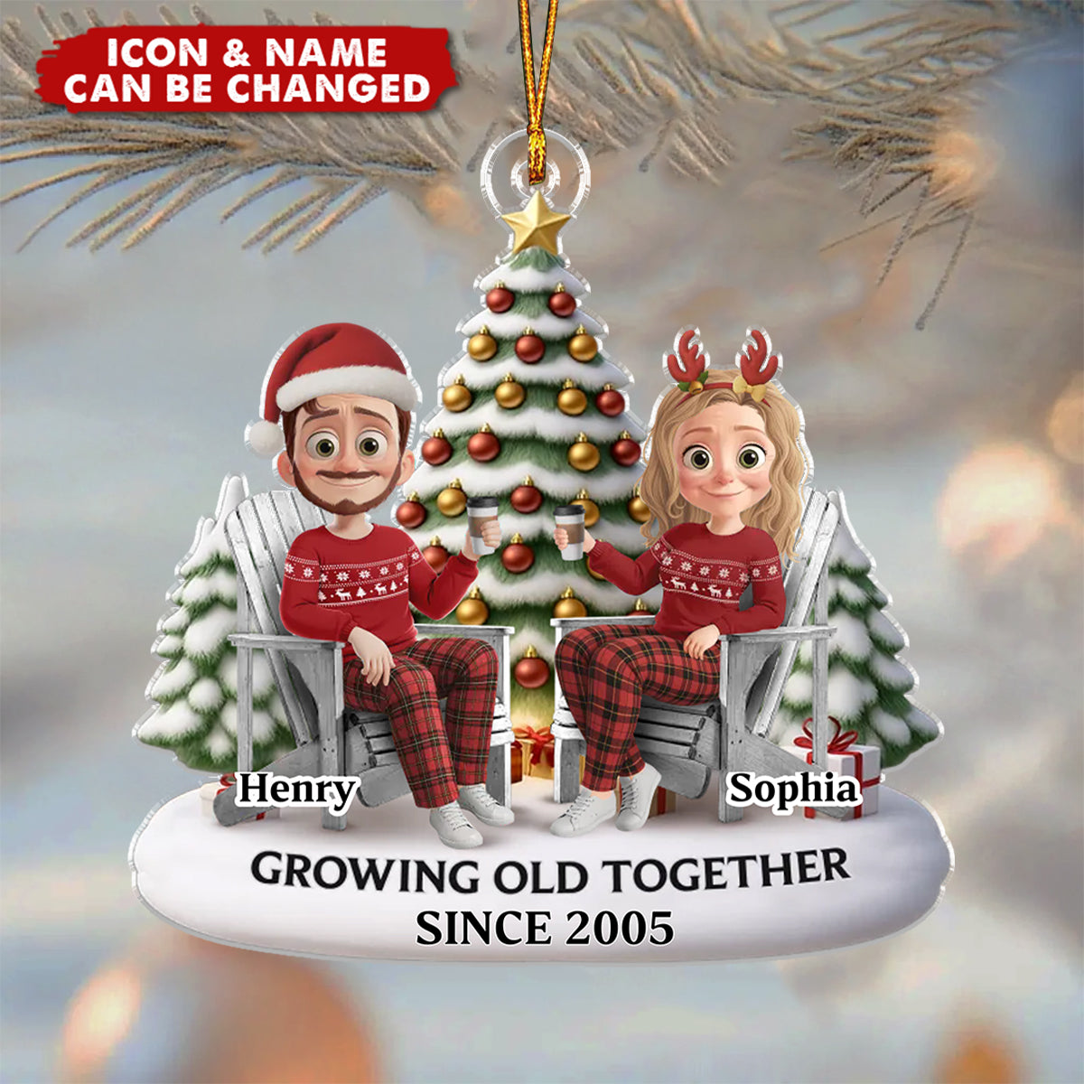 Custom Acrylic Ornament - Personalized Anniversary Christmas Wedding Gifts For Husband And Wife, Him And Her - Forever My Christmas Date