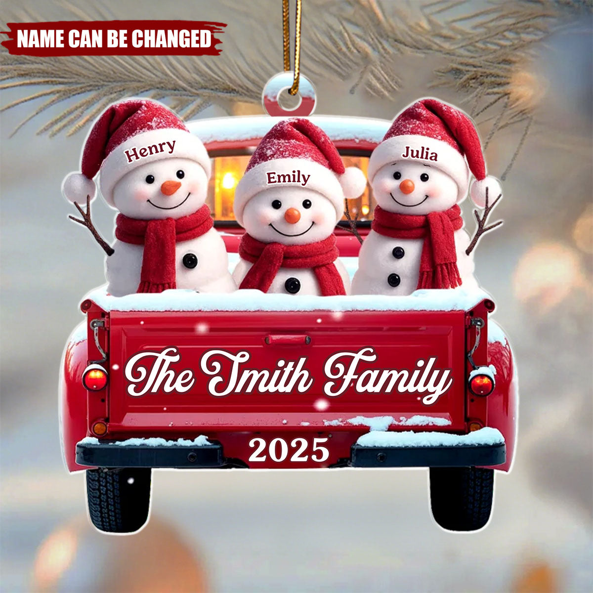 Custom Acrylic Ornament - Christmas Birthday Gifts For Mom, Dad, Kids - Family Sleigh Vibes