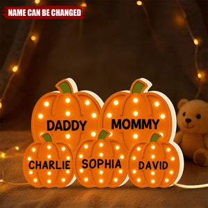 Family Pumpkin Patch Marquee Texture Fall Season Personalized Flat LED Light Box, Cozy Fall Vibe Home Decoration