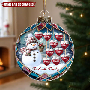 Family Is The Heart Of Our Story - Family Personalized Acrylic Ornament - Christmas Gift For Family Members