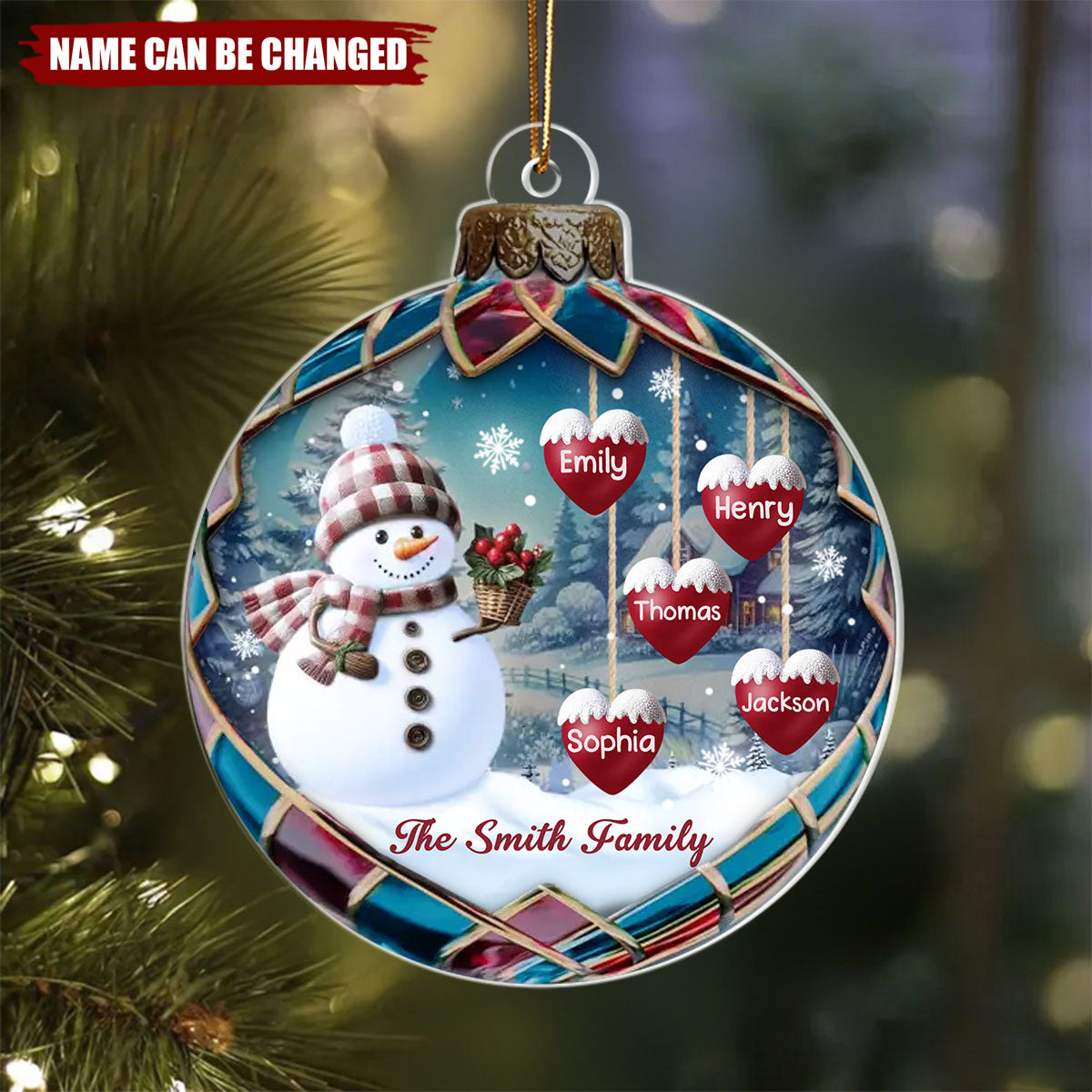 Family Is The Heart Of Our Story - Family Personalized Acrylic Ornament - Christmas Gift For Family Members