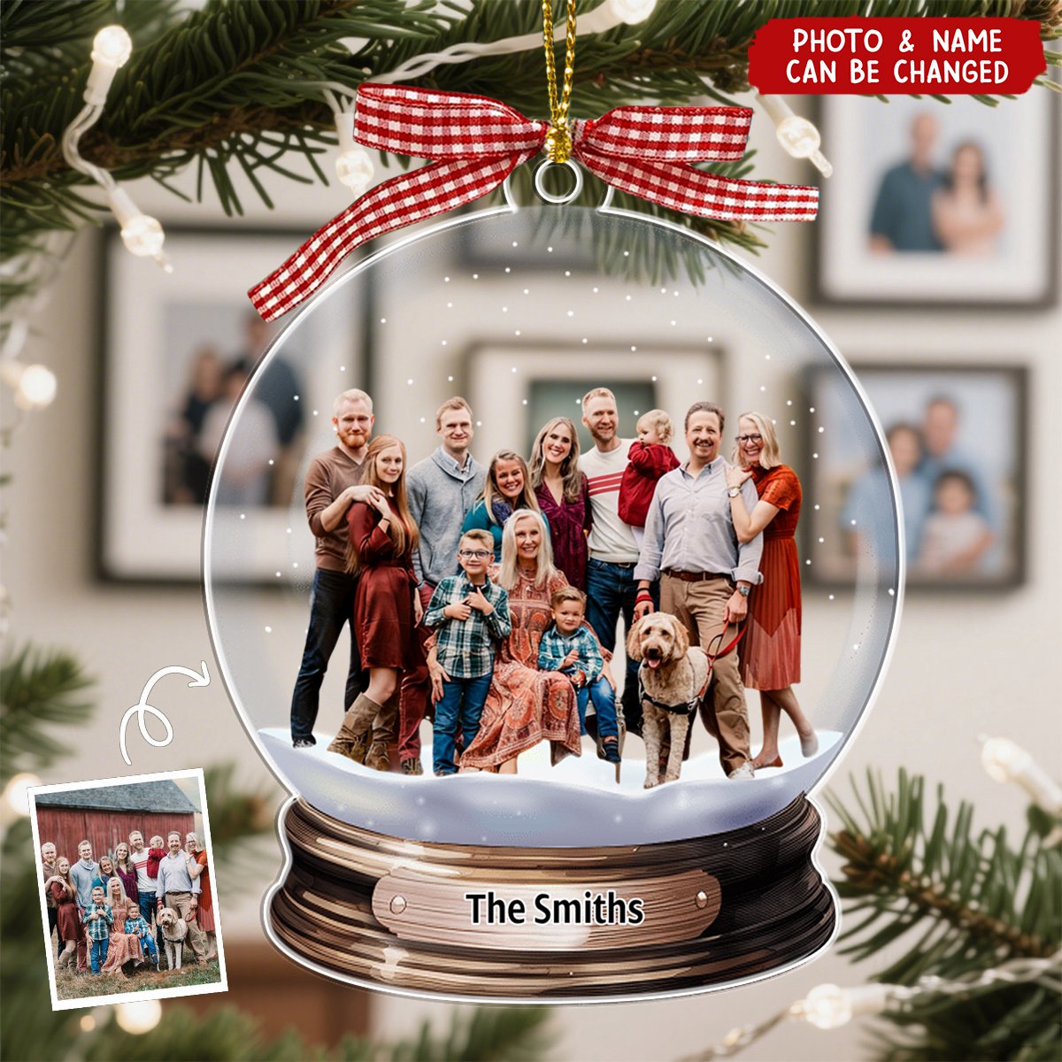 Custom Photo Christmas Gifts Family Personalized Acrylic Ornament