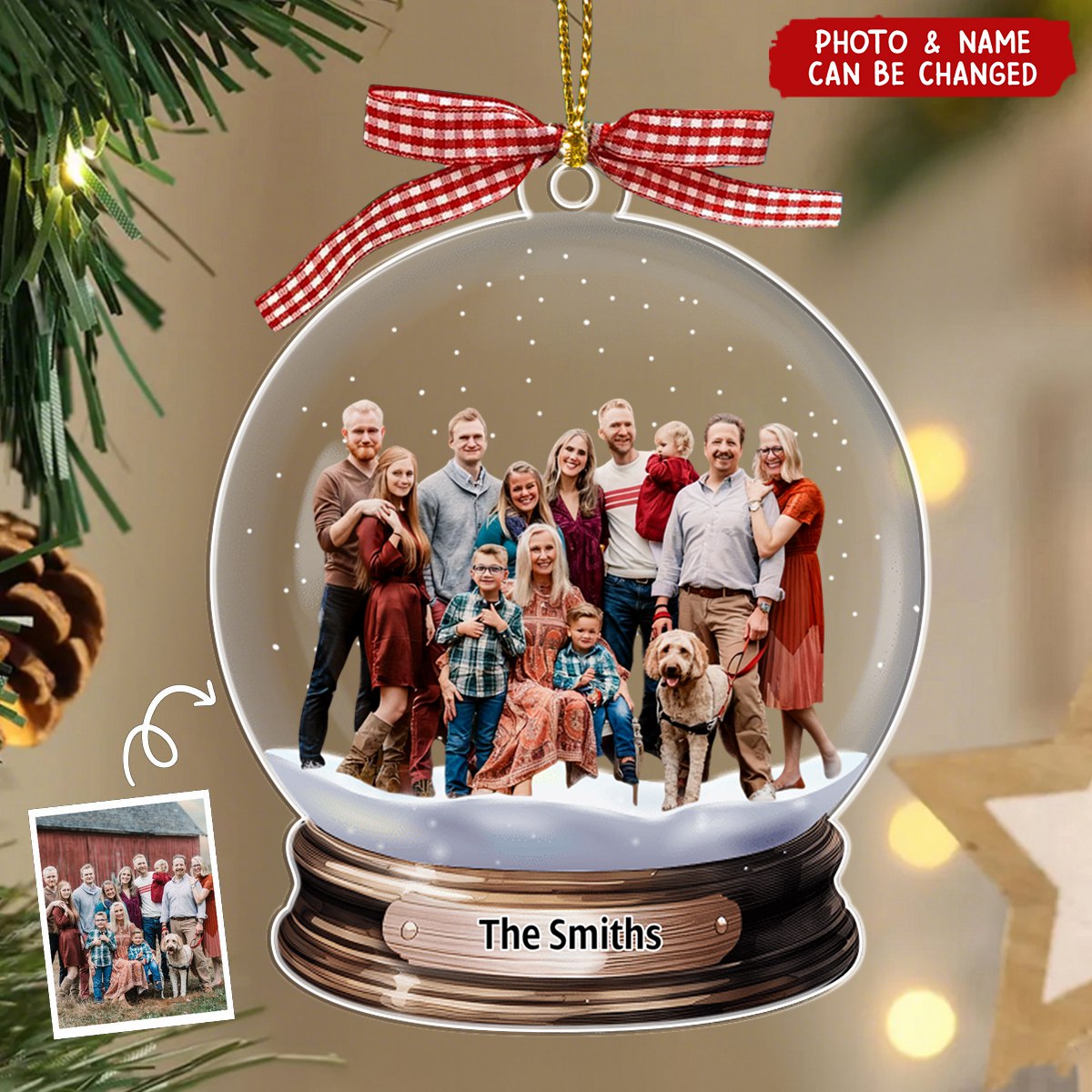 Custom Photo Christmas Gifts Family Personalized Acrylic Ornament