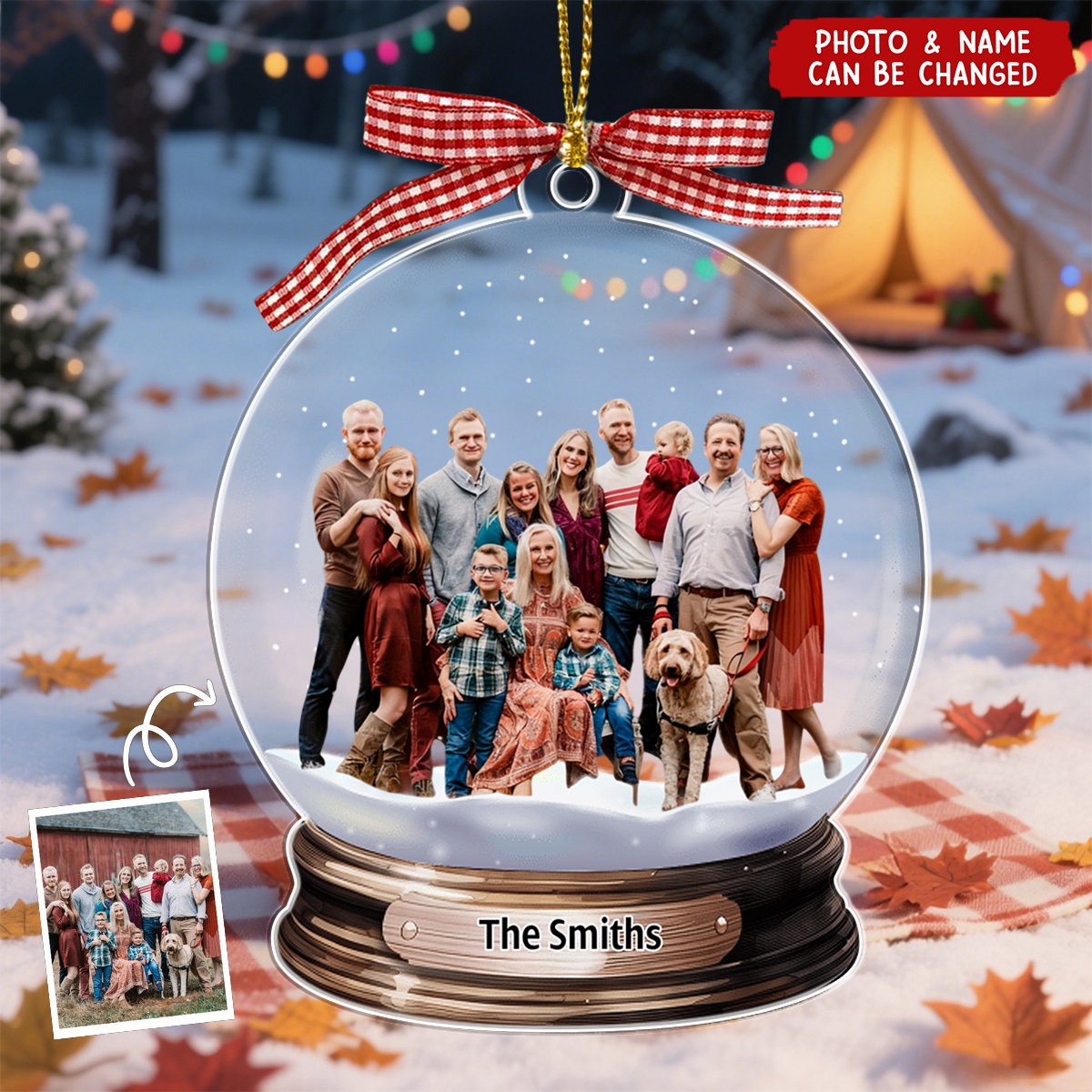 Custom Photo Christmas Gifts Family Personalized Acrylic Ornament