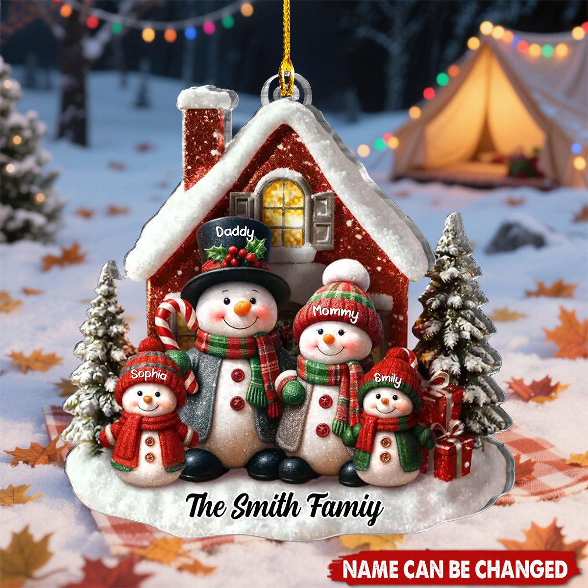 Personalized Acrylic Ornament - Christmas Birthday Gifts For Mom, Dad, Kids - Hearts Stay Together