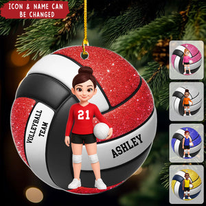 Volleyball Boy & Girl - Personalized Acrylic Ornament