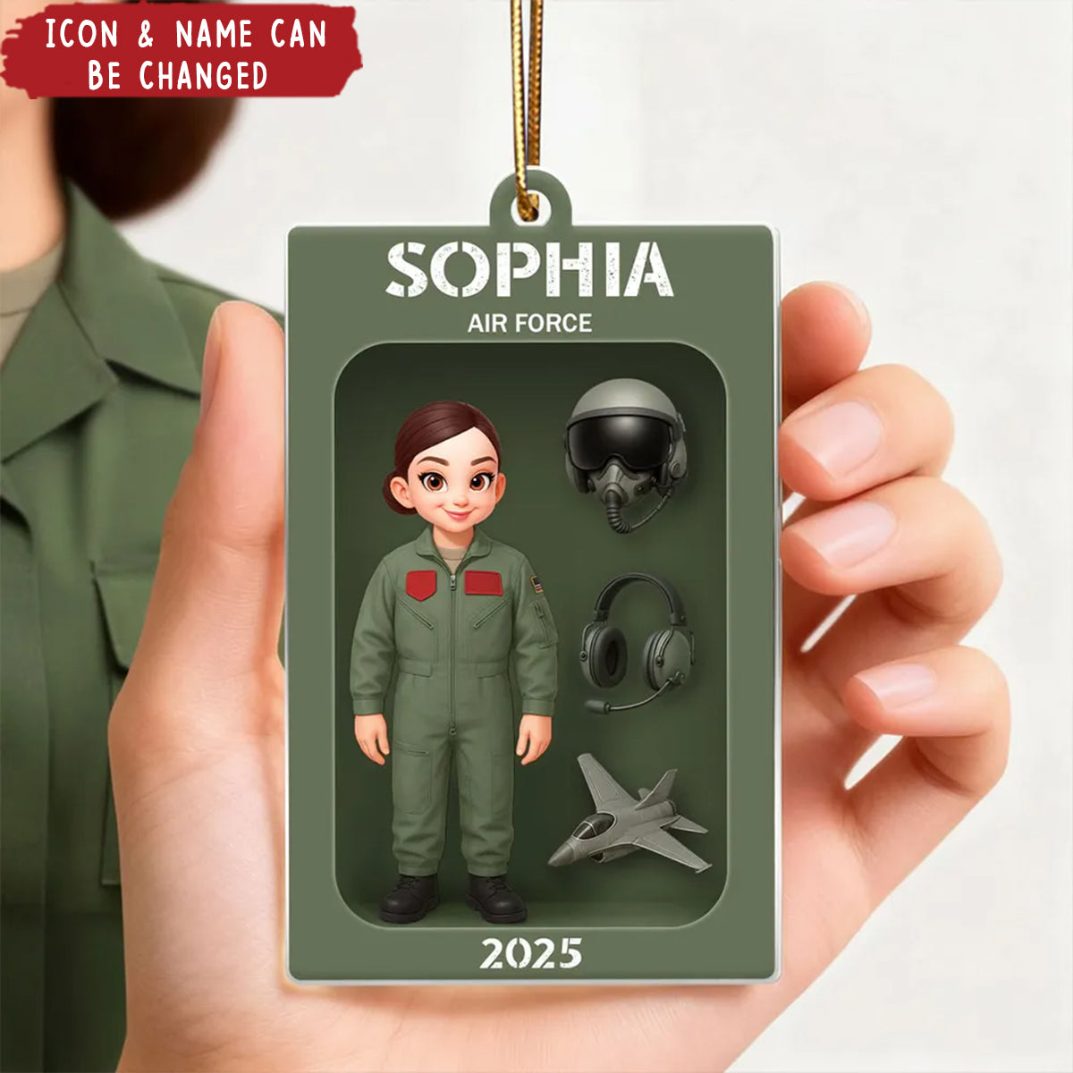 Military Action Figure - Personalized Acrylic Ornament - Special Gift For The Military