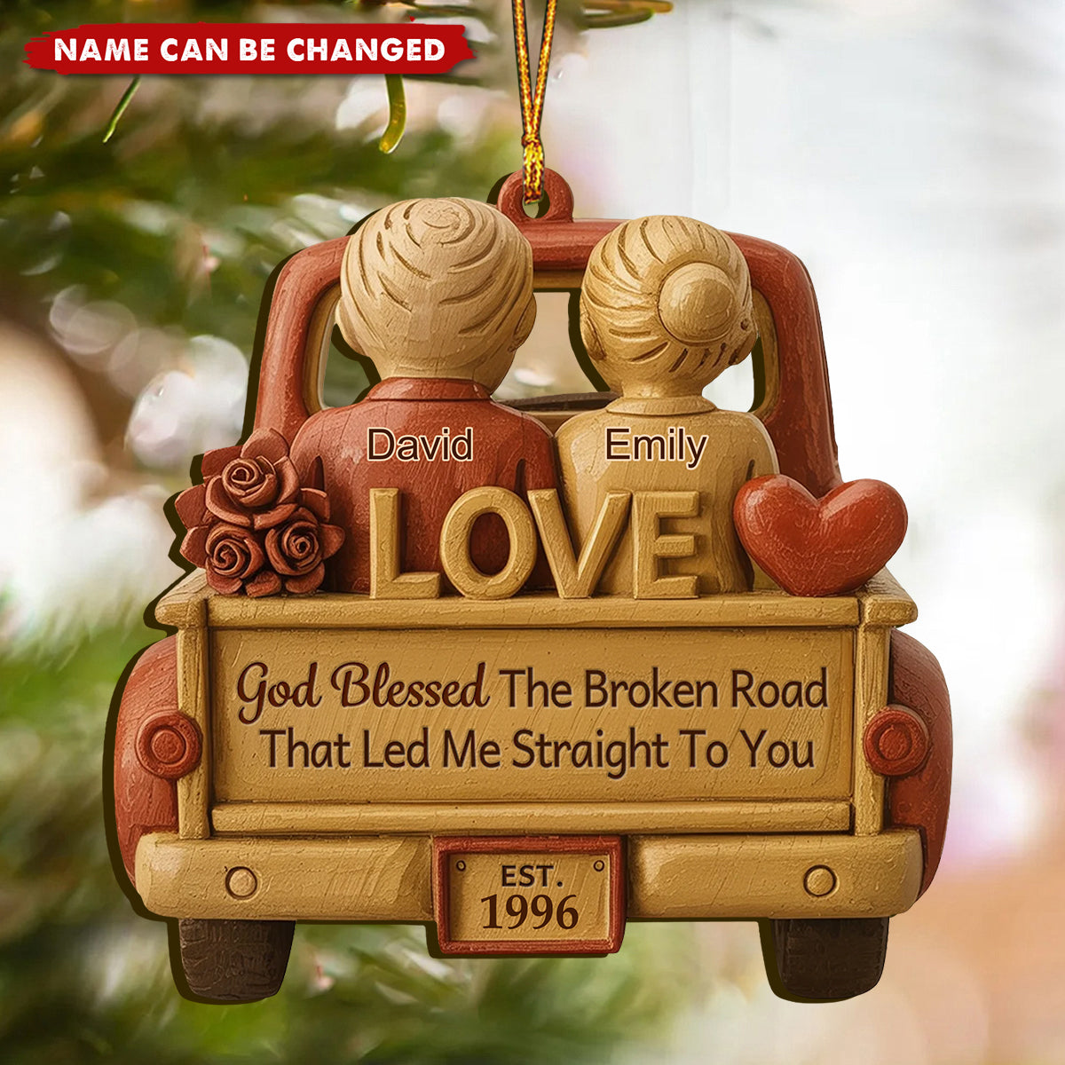 Personalized Wood Ornament - Anniversary Christmas Wedding Gifts For Husband And Wife - Love Led Us Home