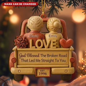 Personalized Wood Ornament - Anniversary Christmas Wedding Gifts For Husband And Wife - Love Led Us Home