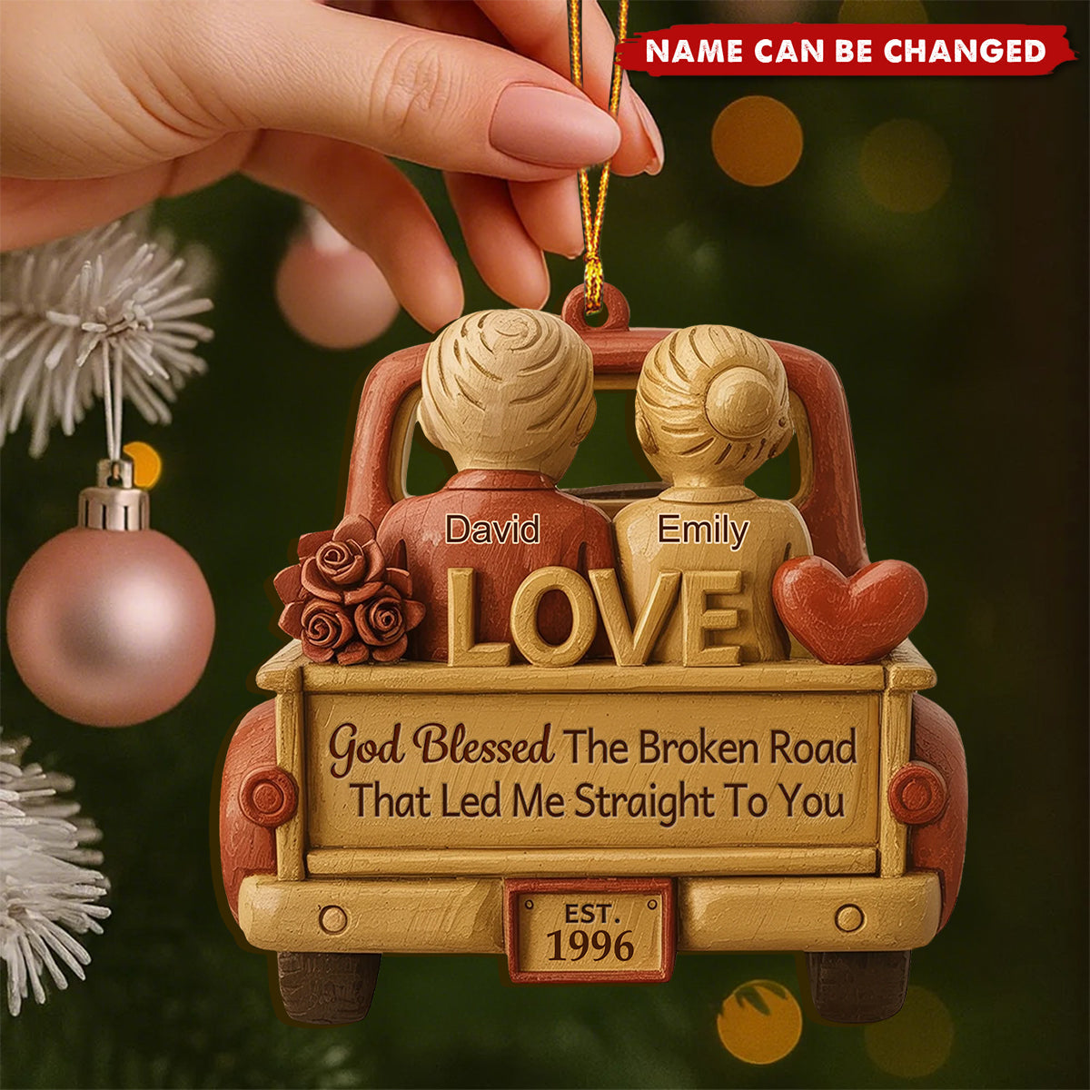 Personalized Wood Ornament - Anniversary Christmas Wedding Gifts For Husband And Wife - Love Led Us Home