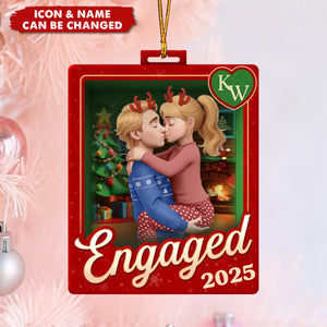 Personalized Acrylic Ornament - Anniversary Christmas Wedding Gifts For Husband And Wife - Sealed With A Christmas Kiss