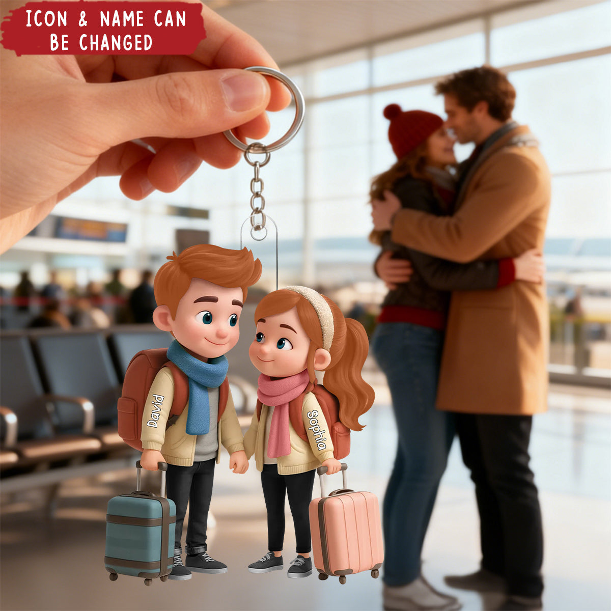 Travel Ornament For Adventure Couple - Personalized Acrylic Keychain