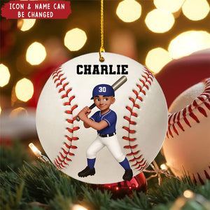 Baseball Softball Girl Boy - Personalized Acrylic Ornament - Christmas Gift For Daughter, Gift For Son