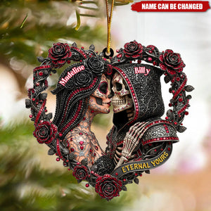 Personalized Skull Couple Acrylic Ornament, Gift For Couples