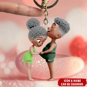 Funny Couple Keychain - Personalized Gifts For Couple