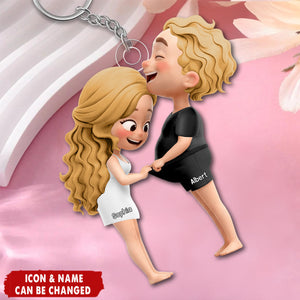 Funny Couple Keychain - Personalized Gifts For Couple
