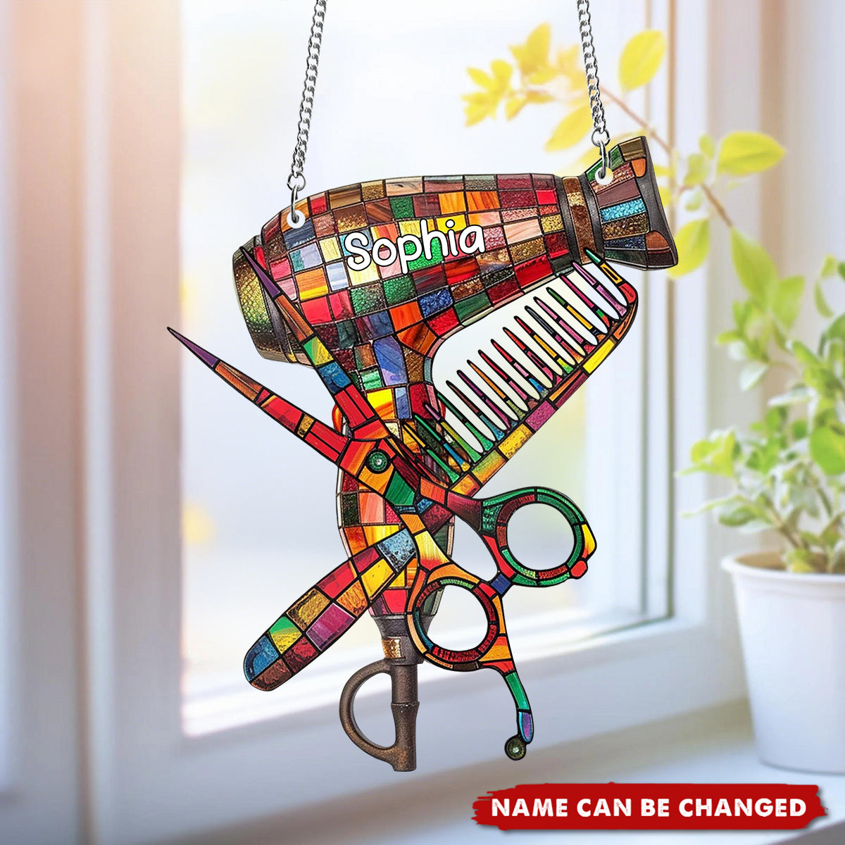 Hair Salon Decor, ACRYLIC Suncatcher Hair Tool, Hairdresser Gifts, Crystal Hair Tools, Hair Salon Accessories