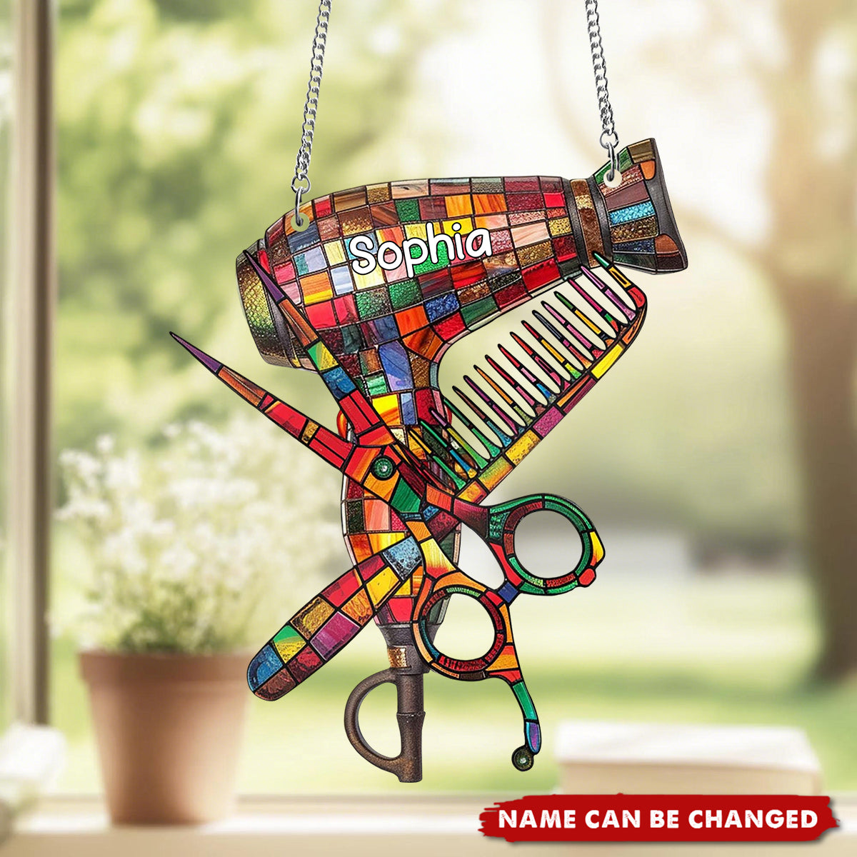 Hair Salon Decor, ACRYLIC Suncatcher Hair Tool, Hairdresser Gifts, Crystal Hair Tools, Hair Salon Accessories