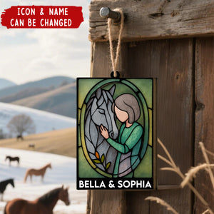 Girl And Her Horse Bond That Can't Be Broken - Personalized Wooden Ornament