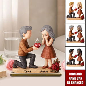 Couple Marriage Proposal - Personalized Wooden Plaque - Newly Engaged Gift, "She Said Yes!", Just Engaged Gifts for Couples