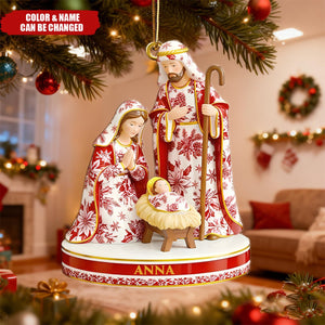 Toile de Jouy Nativity Christmas Ornament – Personalized Gifts for Believers