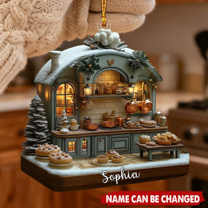 Personalized Cozy Bakery Acrylic Ornament, Kitchen Decor 2025, Unique Christmas Gift For Baker And Pastry Lovers