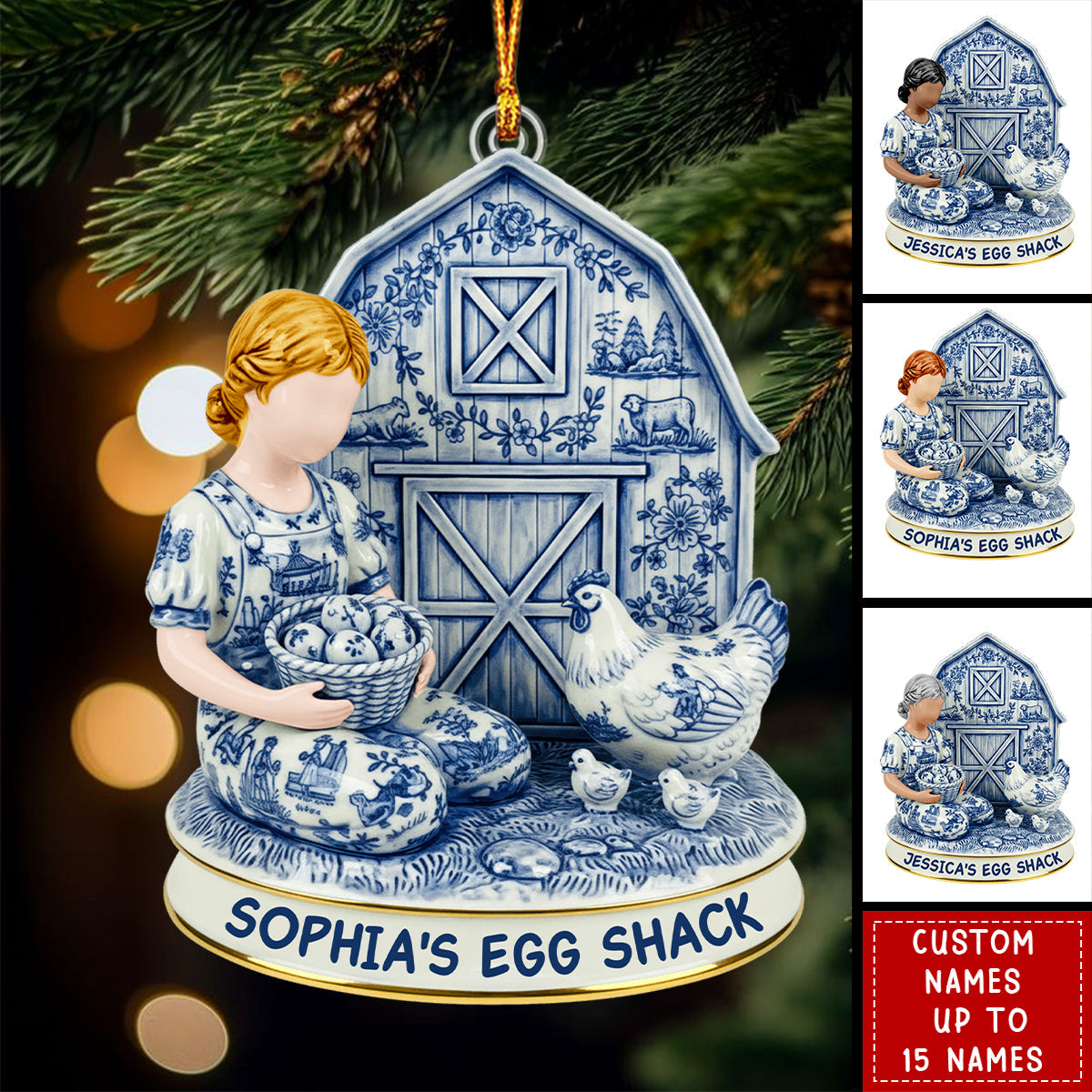 Chicken Farm Acrylic Ornament - Personalized Gifts For Farmers