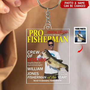 Fisherman Of The Year! - Personalized Acrylic Photo Keychain