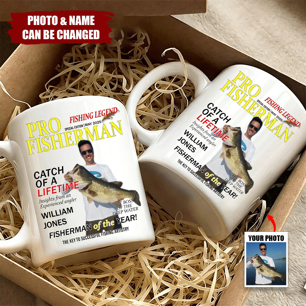 Fisherman Of The Year! - Personalized Mug