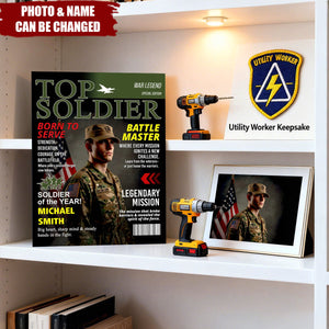 Army Gift Soldier Custom Magazine Poster, Army Retirement Gift for Navy Marine Air Force, Army Gift for Him