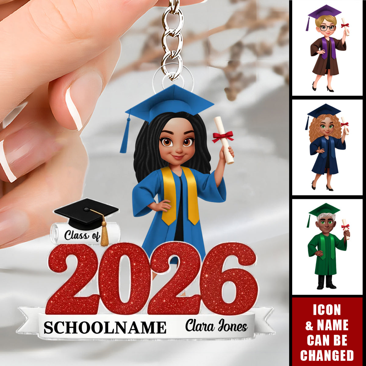 Class Of 2026 Senior - Personalized Acrylic Keychain - Gift For Senior