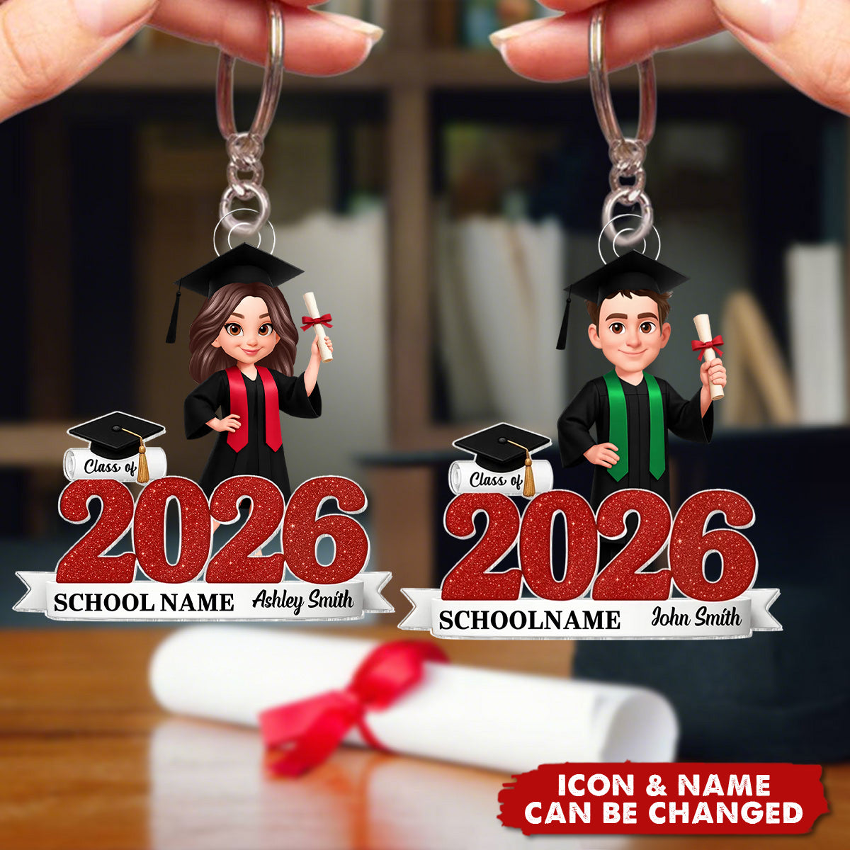 Class Of 2026 Senior - Personalized Acrylic Keychain - Gift For Senior