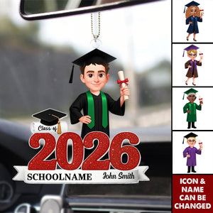 Class Of 2026 Senior - Personalized Acrylic Car Ornament - Gift For Senior