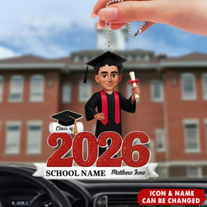 Class Of 2026 Senior - Personalized Acrylic Car Ornament - Gift For Senior