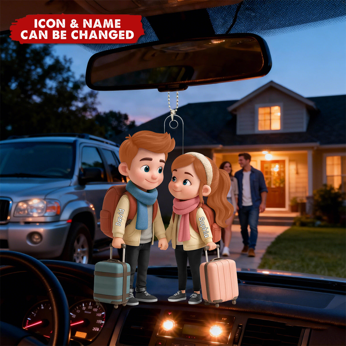 Personalized Travel Car Ornament For Adventure Couple - Perfect Gift For Him, For Her