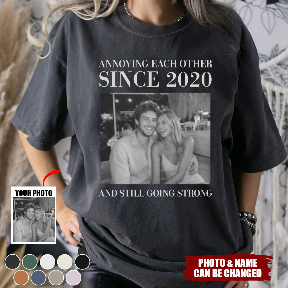 Annoying Each Other ... And Still Going Strong - Vintage Version - Personalized Photo Comfort Tee