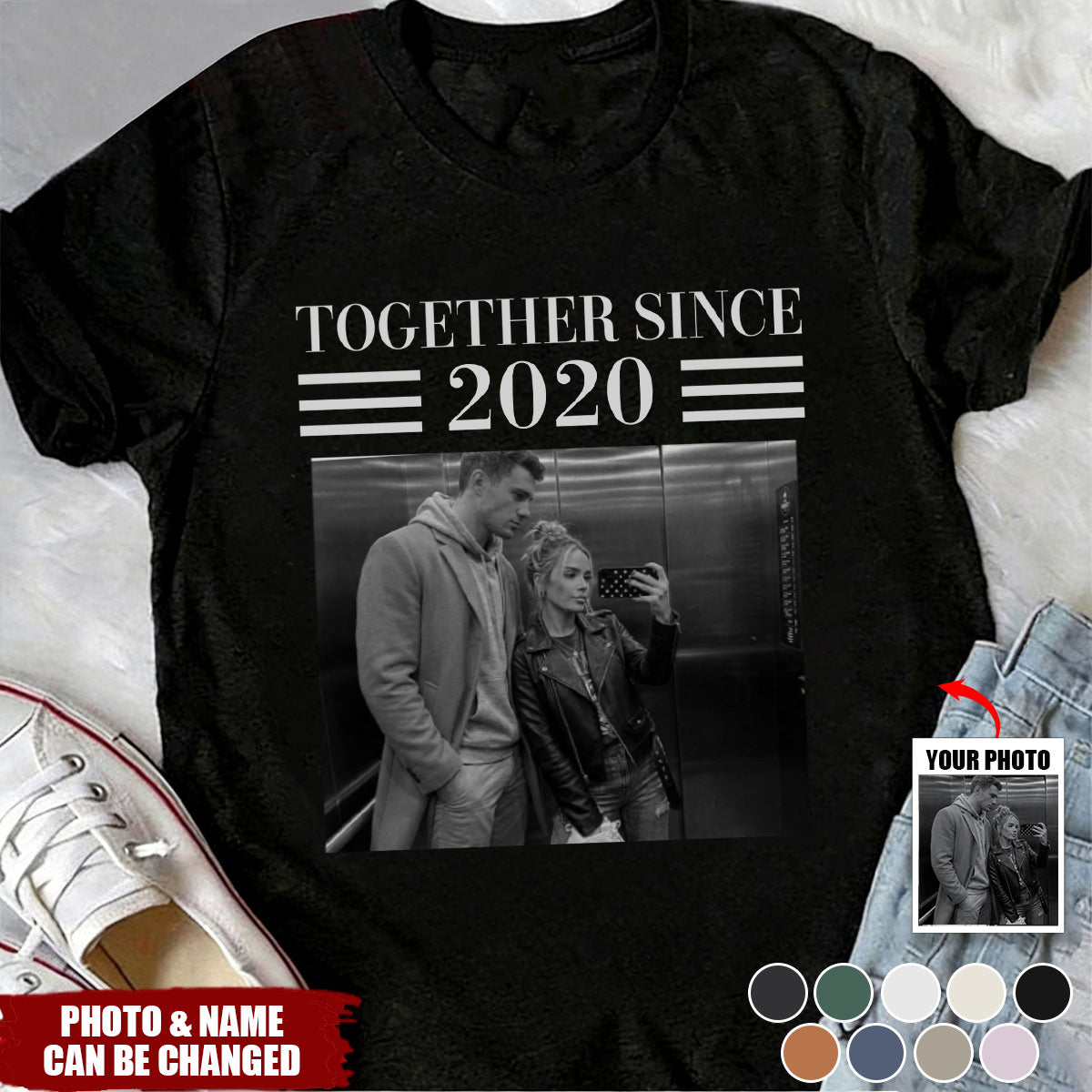Annoying Each Other ... And Still Going Strong - Vintage Version - Personalized Photo Comfort Tee