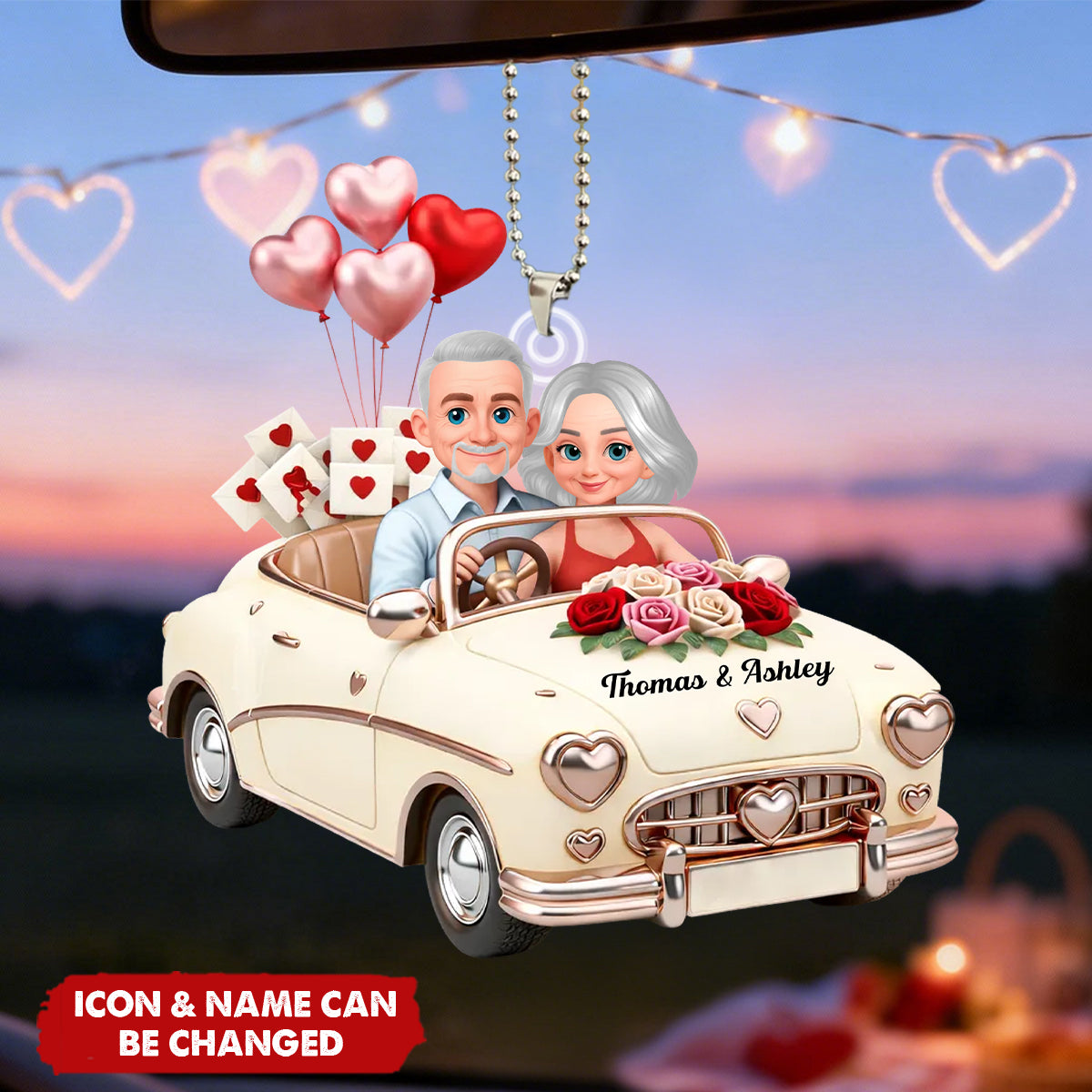 Our Journey Still Goes On - Personalized Car Ornamnet - Valentine's Gift For Him, For Her, For Couple