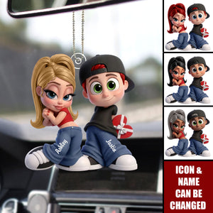 Y2K Couple - Personalized Car Ornament - Sentimental Valentine's Day Gift for him, for her