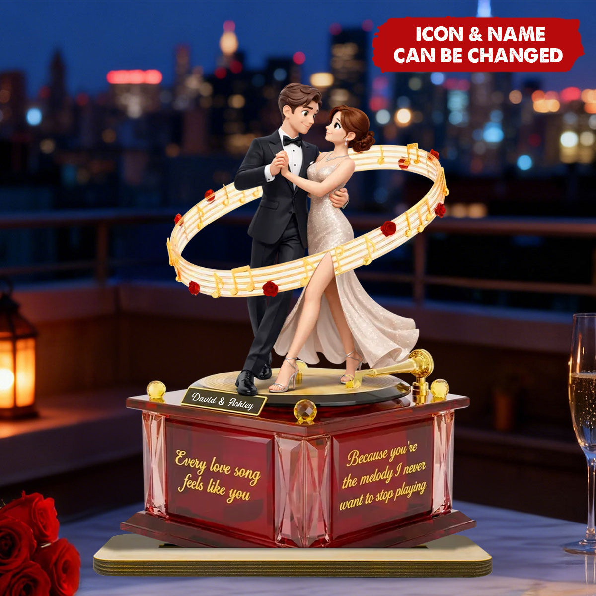 You're The Melody I Never Want To Stop Playing - Personalized 2-Layered Wooden Plaque - Valentine's Gift For Him, For Her, For Couple