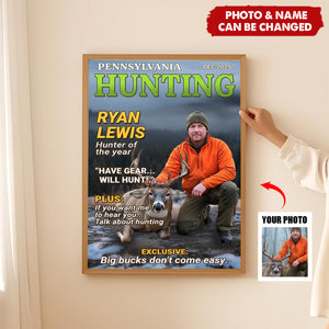 Custom Photo Magazine Vertical Poster - Personalized Christmas Birthday Hunting Gifts For Hunters - Moments Like This Are Earned