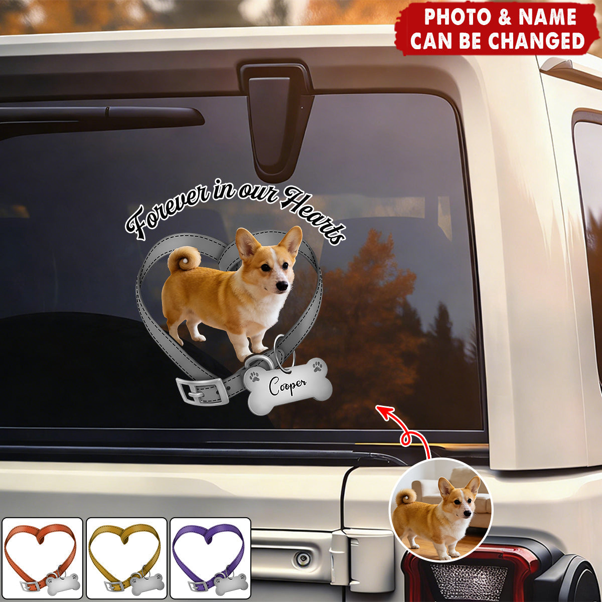 Custom Photo Forever In My Heart Memorial Car Window Decal Sticker