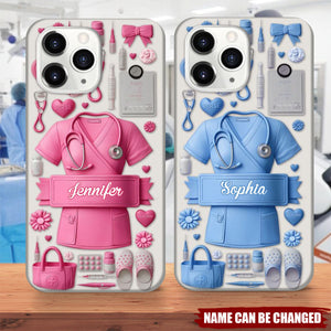 Nursing Is A Work Of Heart - Personalized Nurse Full Print Phone Case