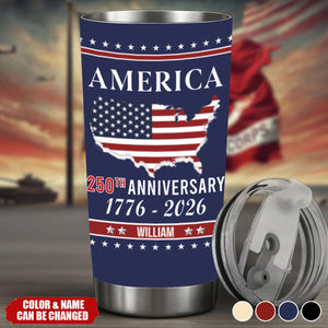 Personalized Family Name America 250th Anniversary Tumbler