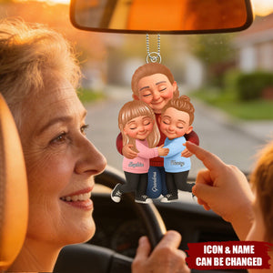 Grandma And Grandkids Personalized Car Ornament
